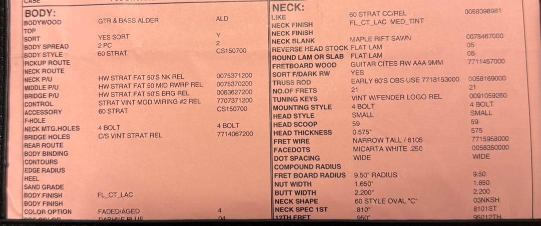 ギター Fender CS Strat