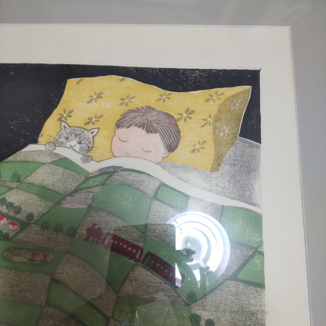 版画絵額 孫お休みなさい