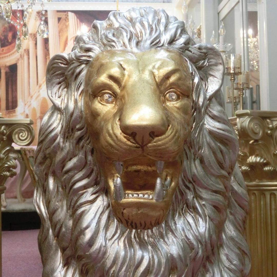 イタリア製　アニマルオブジェ　ゴールドライオン