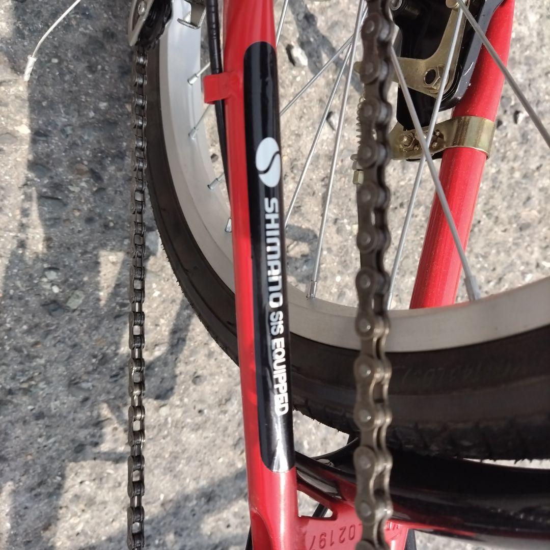 Audiアウディ折り畳み自転車20インチレッド　シマノ6段変速 　レンチ説明書付