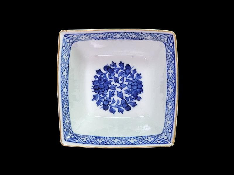 大聖寺伊万里　唐獅子牡丹の図　四方角向付　５客　N1114AS-CZy