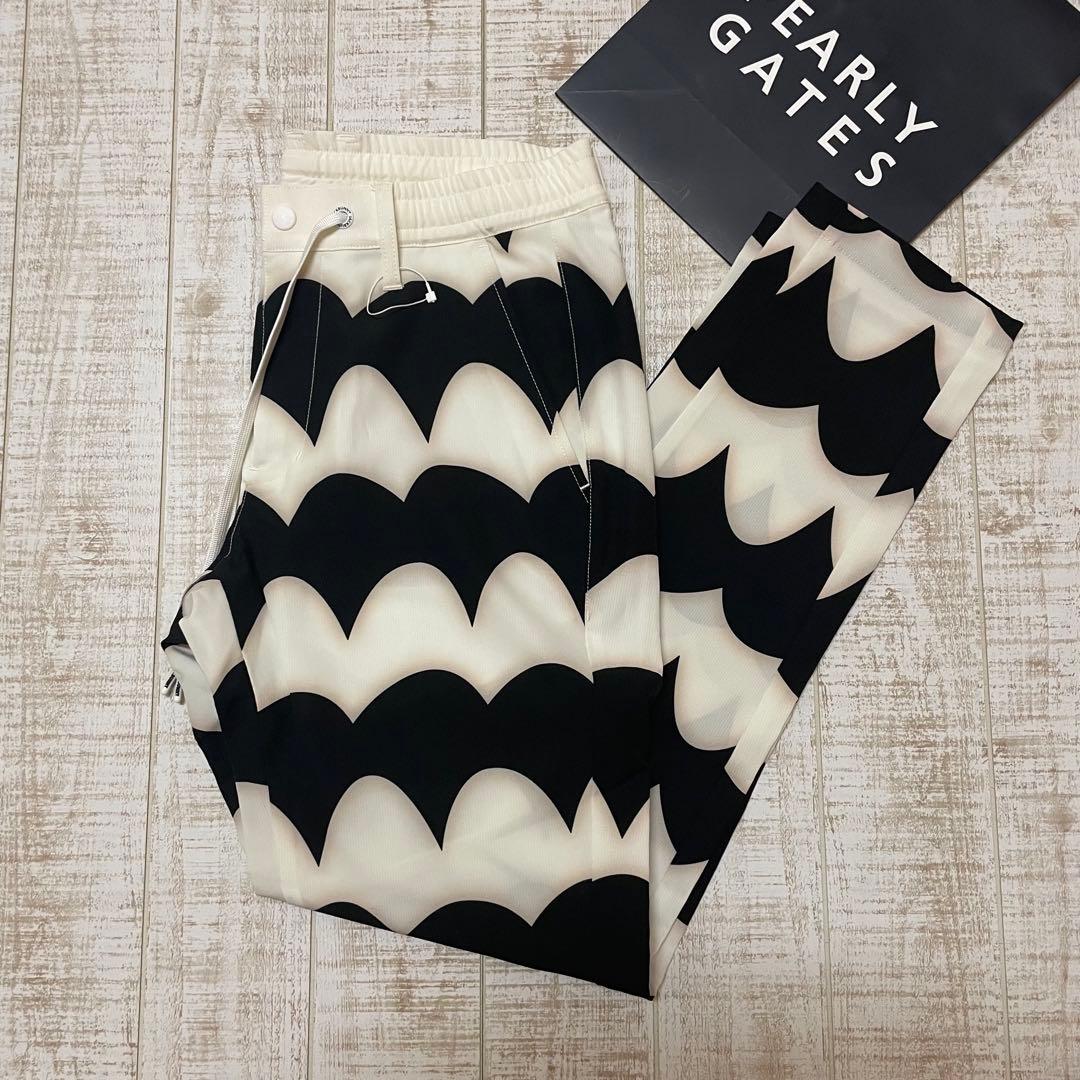 新品 ジャックバニー ロングパンツ 波柄 白ブラック Lサイズ（5）