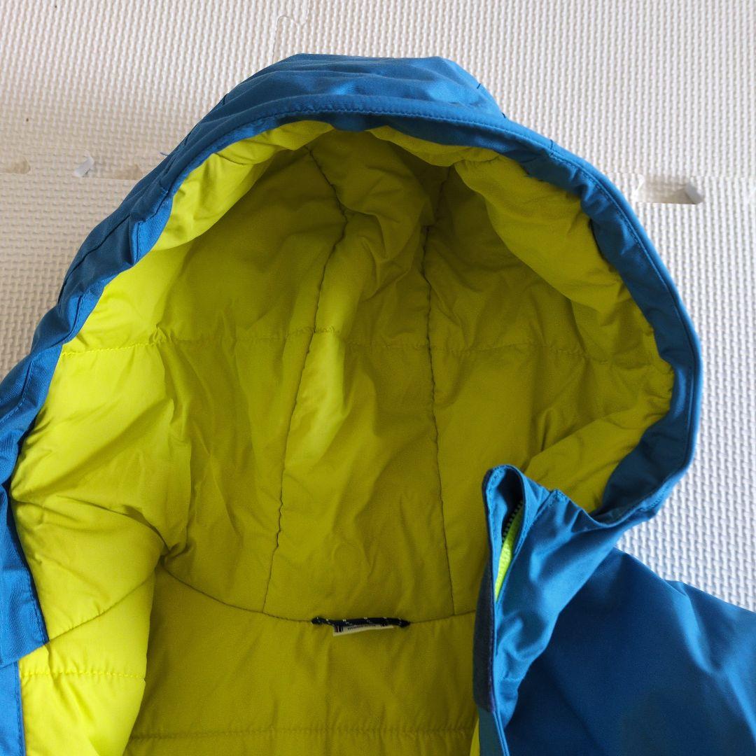 美品　montbell子ども用スキーウェアセット（青と灰色）