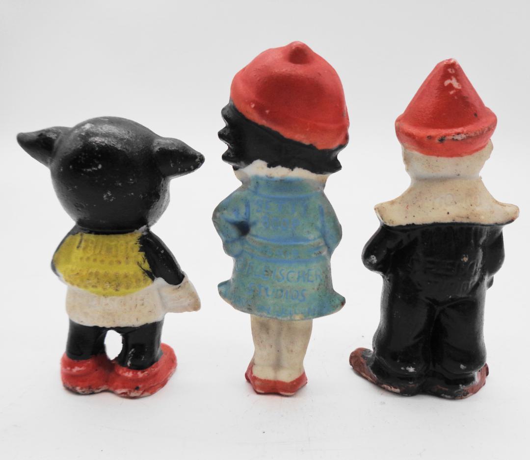 〖戦前Betty Boop〗ベティちゃん、道化師ココ、犬のビンボー陶磁器人形
