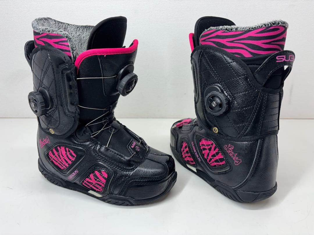 SUB スノーボードブーツ ダブルBOA ブラック ピンク ゼブラ 23.5cm