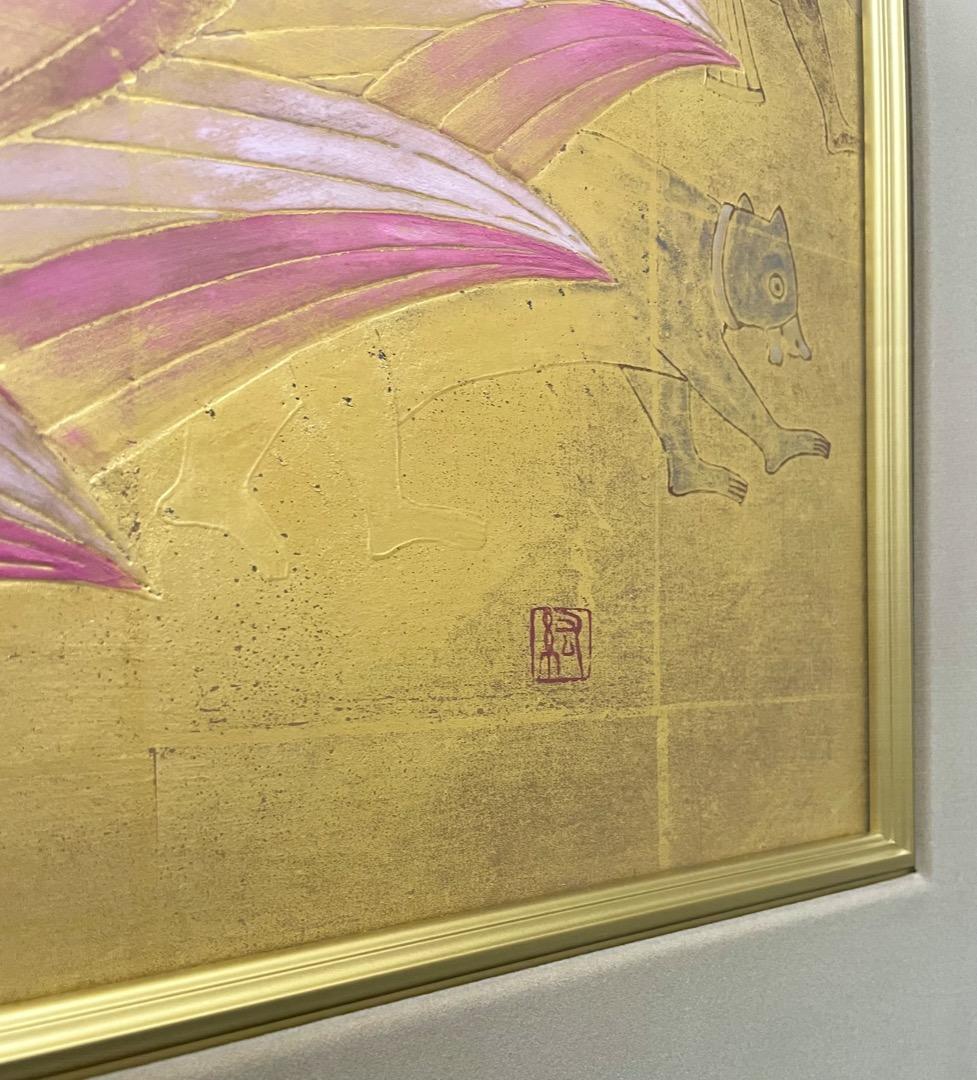 石踊紘一『パドマ (蓮華)』30号 油彩 日本画 額装済み インド美人 蓮の花