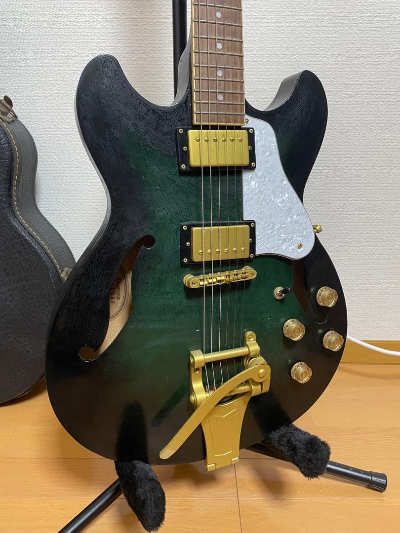 グラデーショングリーン エレキギター ハードケース付き