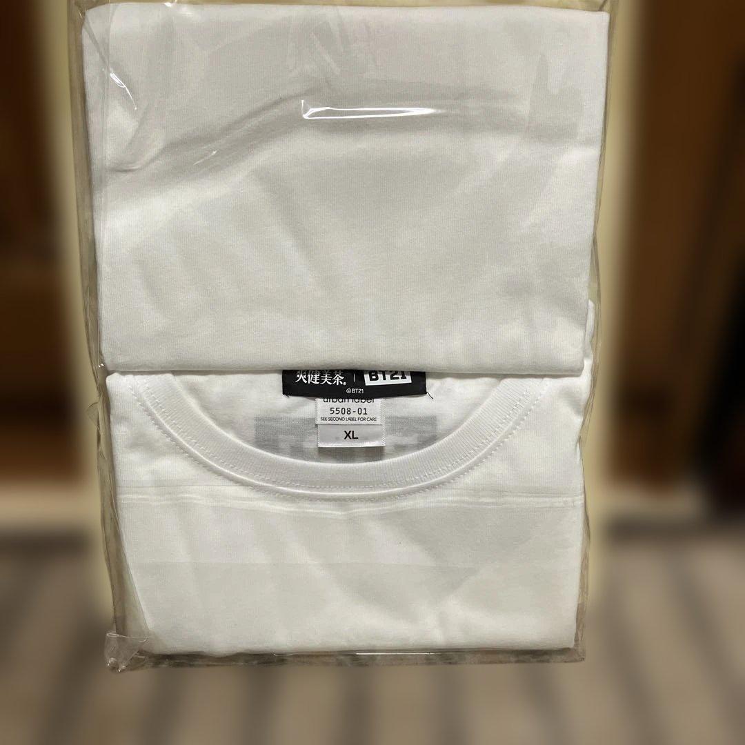 【非売品】爽健美茶xBT21 キャラクター柄 ホワイトTシャツ XL