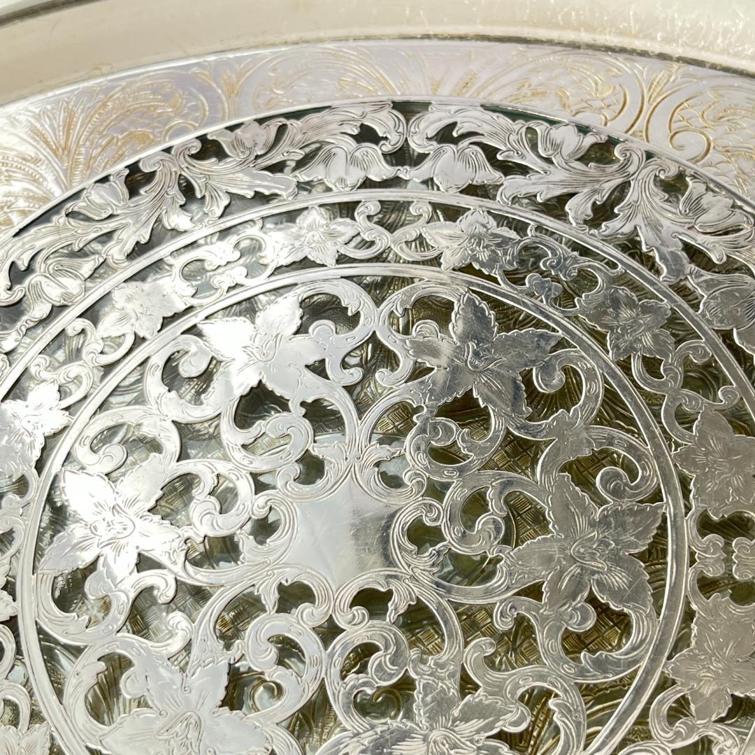 【WEBSTER】【純銀/ガラス】のティーセンター 20cm！スターリング