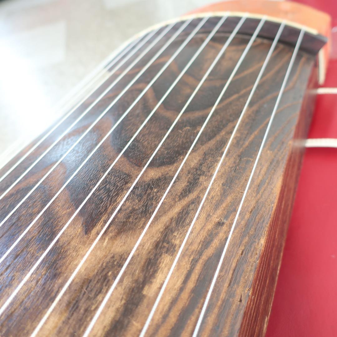 琴 13弦 綾杉彫り くり甲 透かし玉縁包み 全長約185cm 和楽器