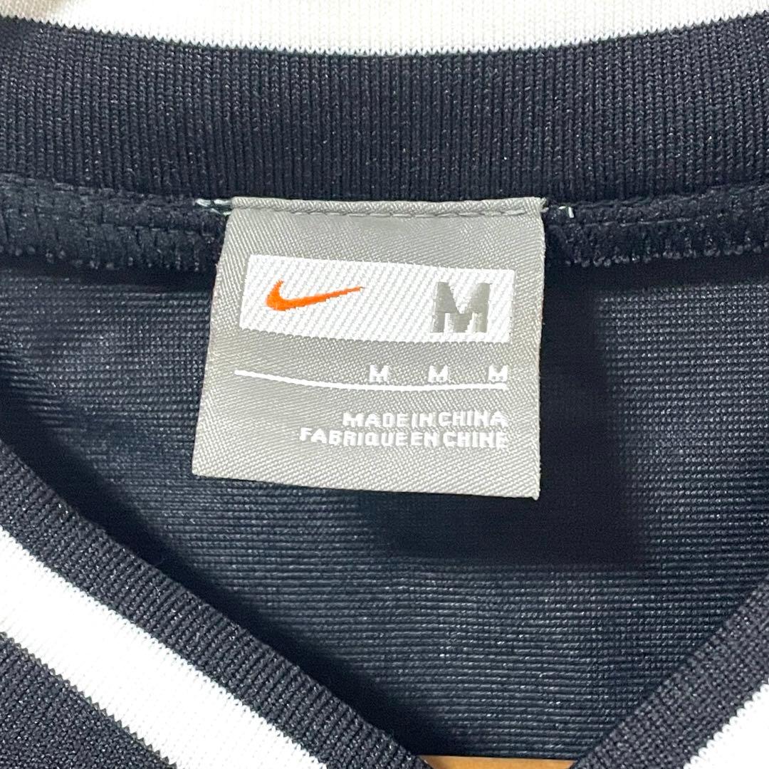 NIKE ナイロンエナメルプルオーバーシャツ 刺繍ロゴ 野球ピステ 黒 M