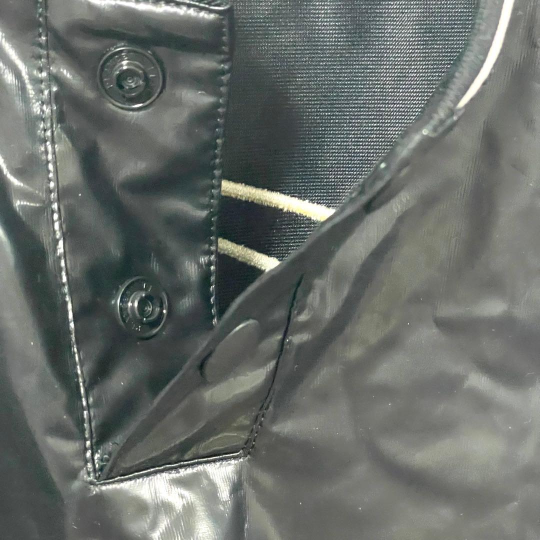 NIKE ナイロンエナメルプルオーバーシャツ 刺繍ロゴ 野球ピステ 黒 M