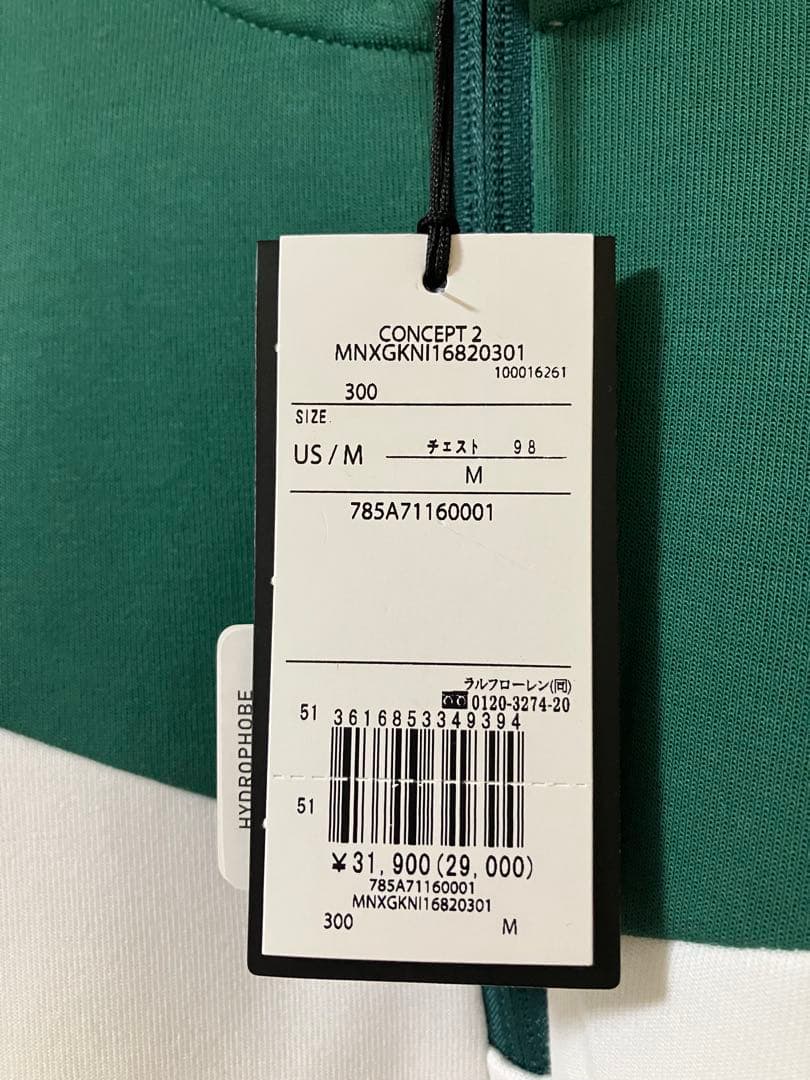 RLX ゴルフ カラーブロック ダブルニット プルオーバー M モックネック 緑