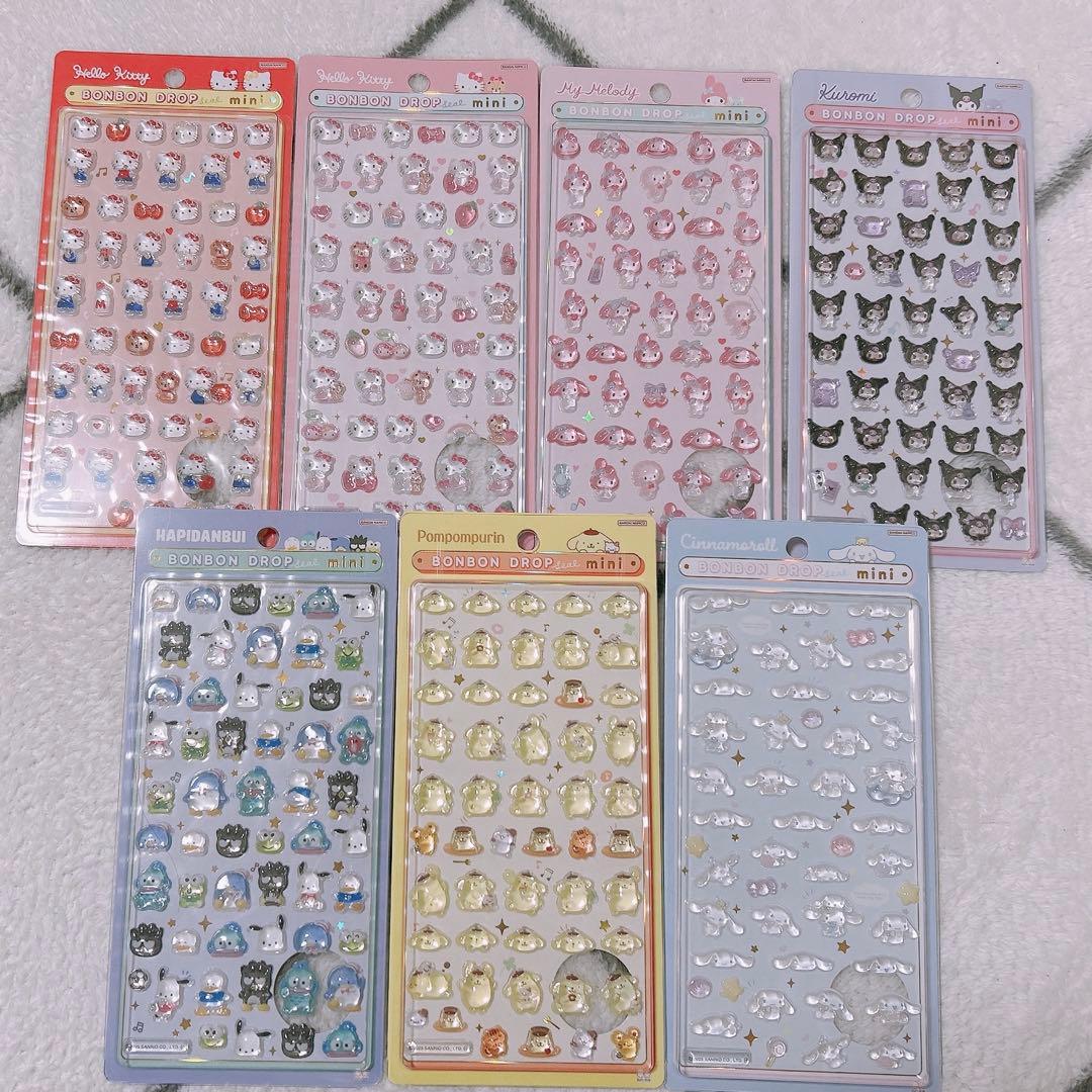 【正規品】ボンボンドロップシール　ミニ　サンリオ　7枚セット