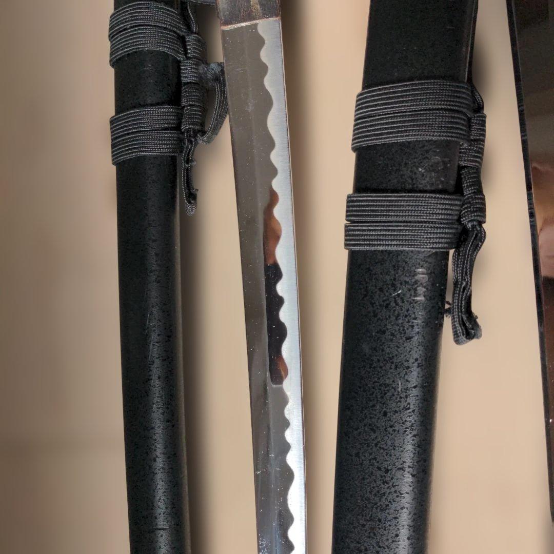 模造刀2本セット　黒　布製ケース付き