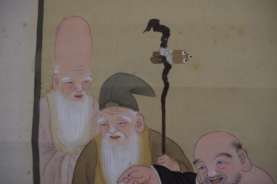 作者不詳/七福神図/一力茶屋/宴之図/掛軸☆宝船☆Z-597