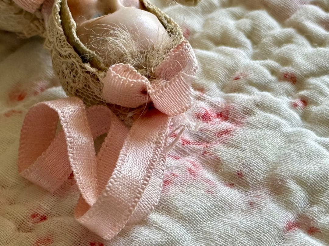 フランス　アンティーク　ドール　ピンクッション　ミニョネット