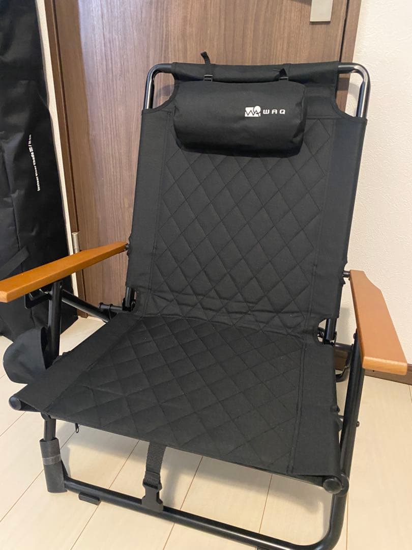 WAQ ブラック 折りたたみアウトドアチェア