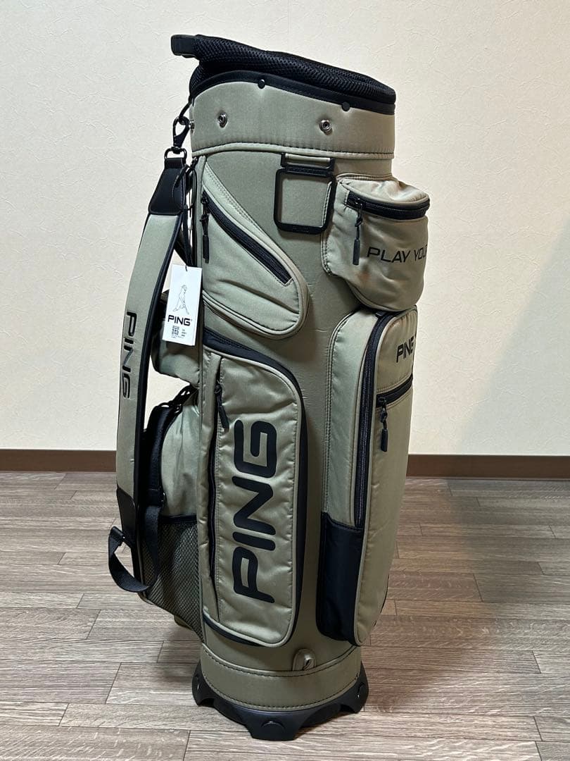 PING 自立式キャディバッグ　未使用品　10ポケットで収納力抜群！カーキ