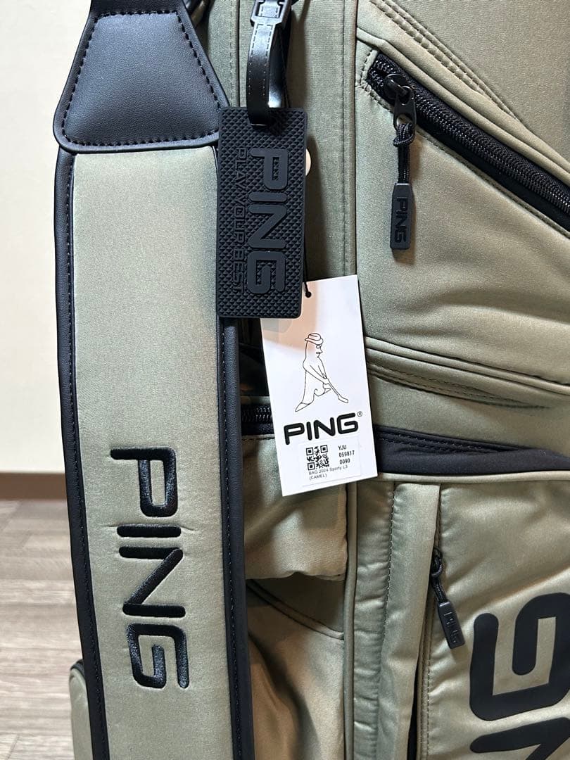 PING 自立式キャディバッグ　未使用品　10ポケットで収納力抜群！カーキ
