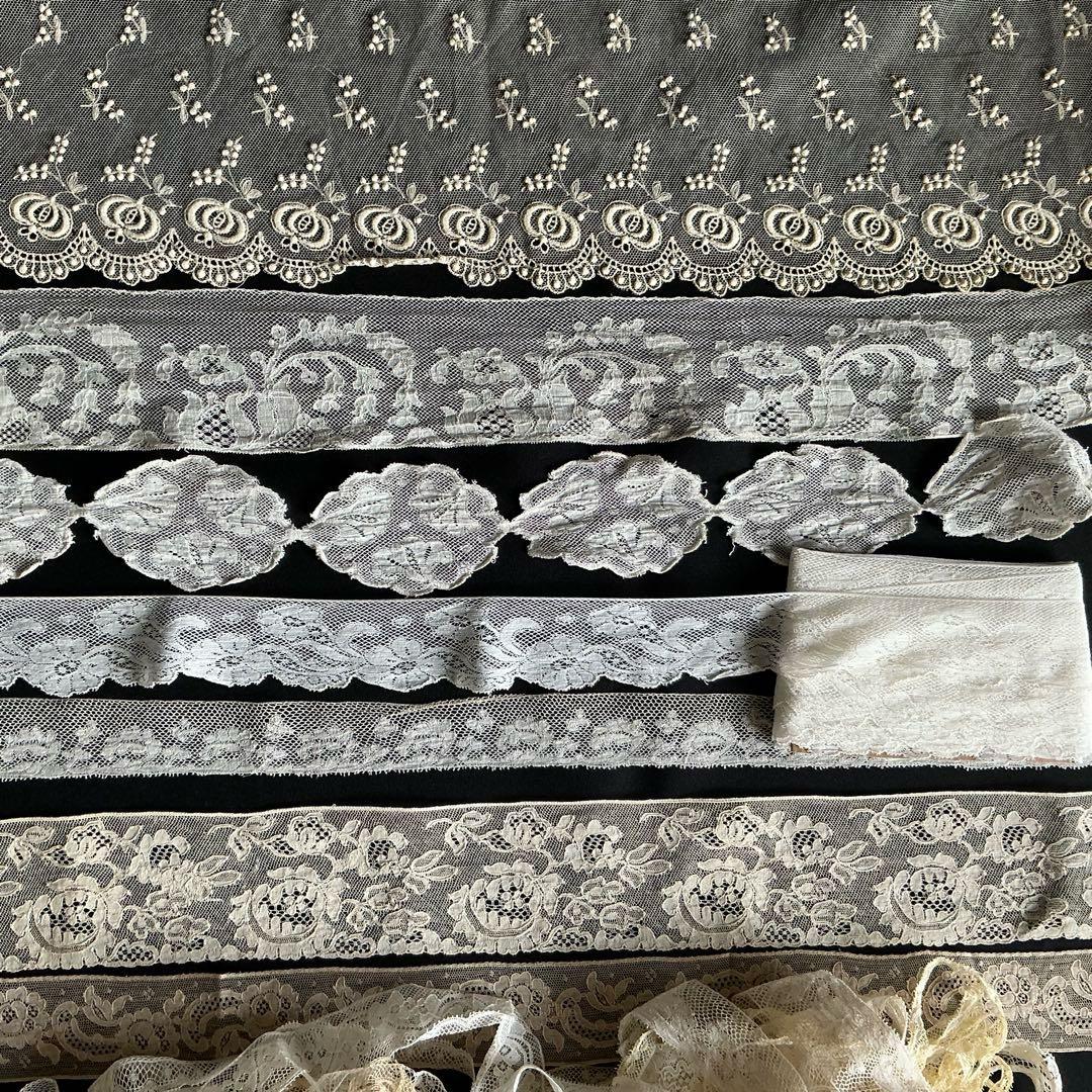 フランスアンティーク　レース　大量セット♡　長尺　ハギレ　ヴァランシエンヌレース