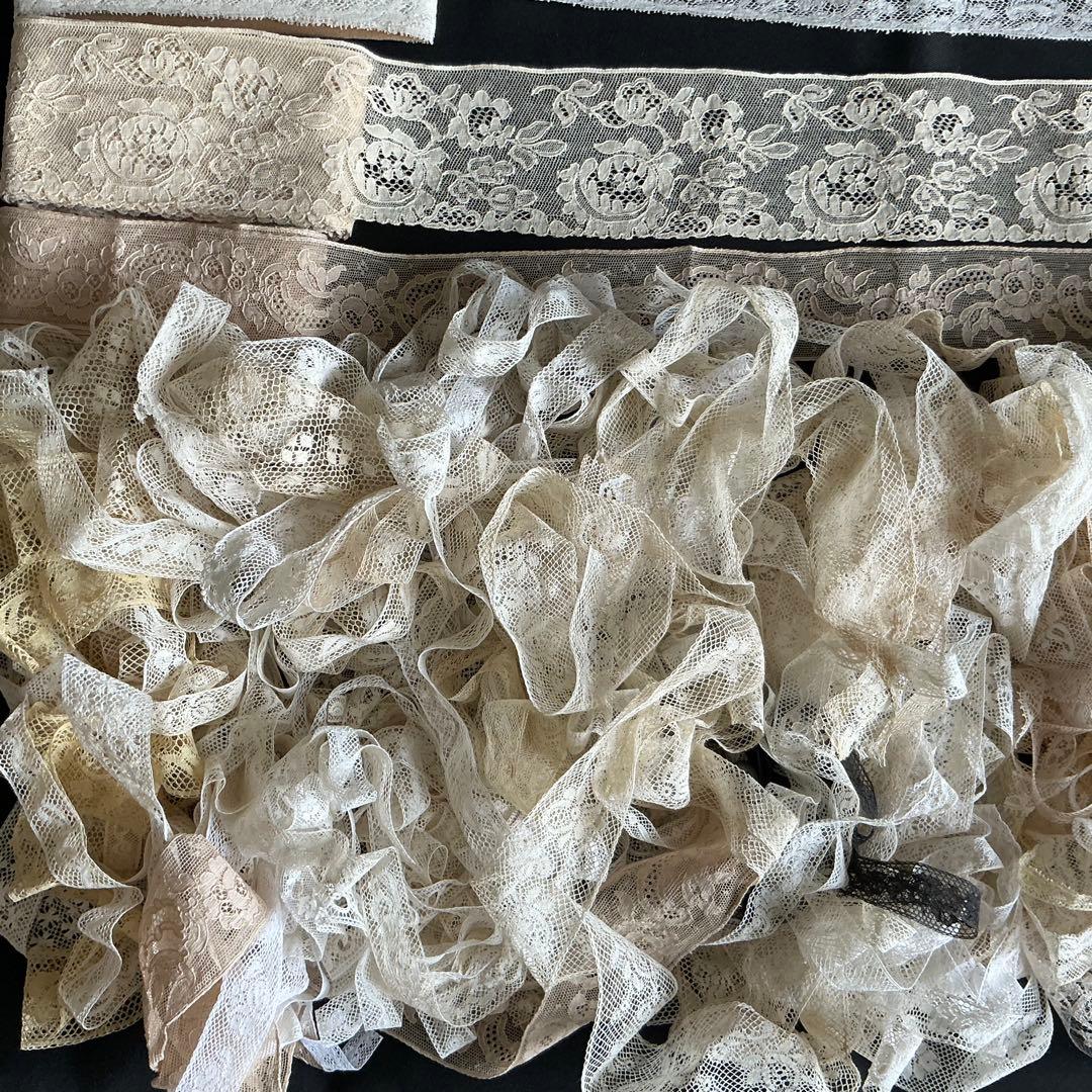 フランスアンティーク　レース　大量セット♡　長尺　ハギレ　ヴァランシエンヌレース