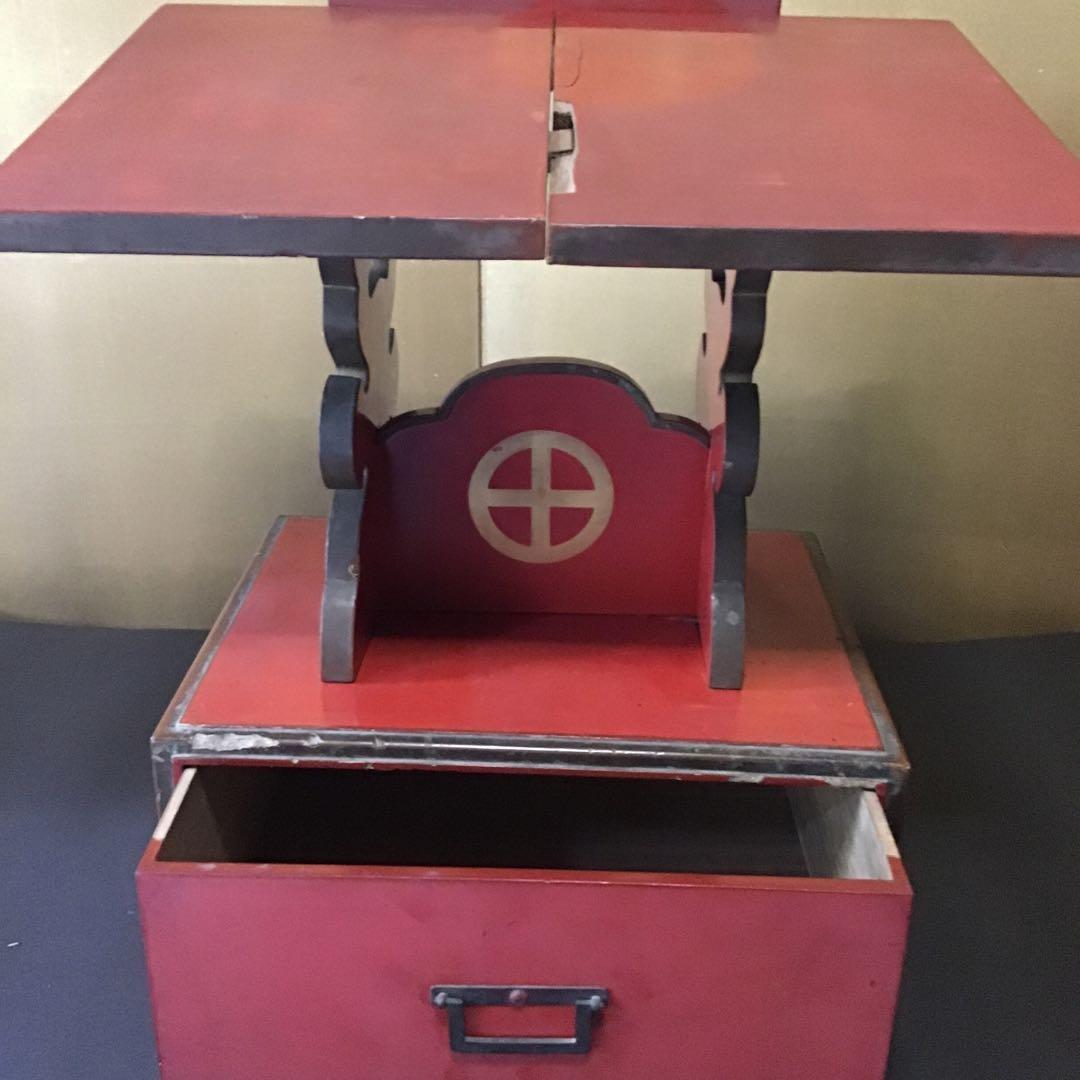 薩摩家紋　朱塗　見台　江戸期