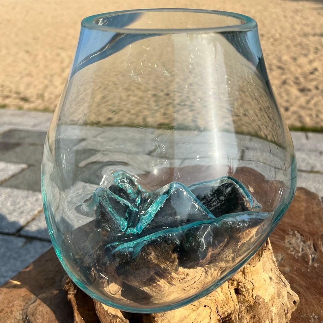 流木ガラスオブジェ大D 花瓶 金魚鉢 ガーデニング フラワーポット 水槽 アート