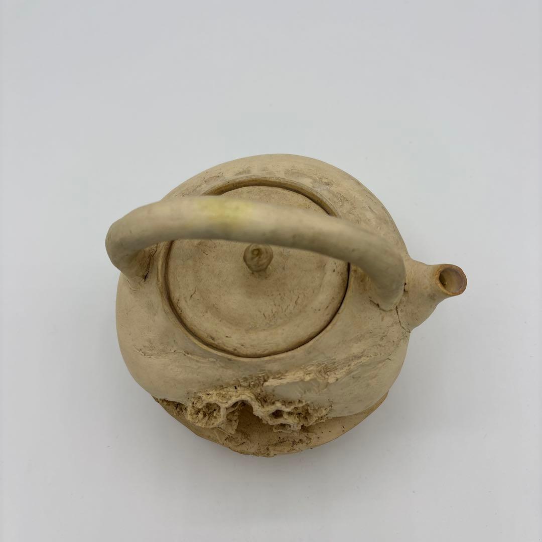 二六焼　佐々木二六　山水彫　急須