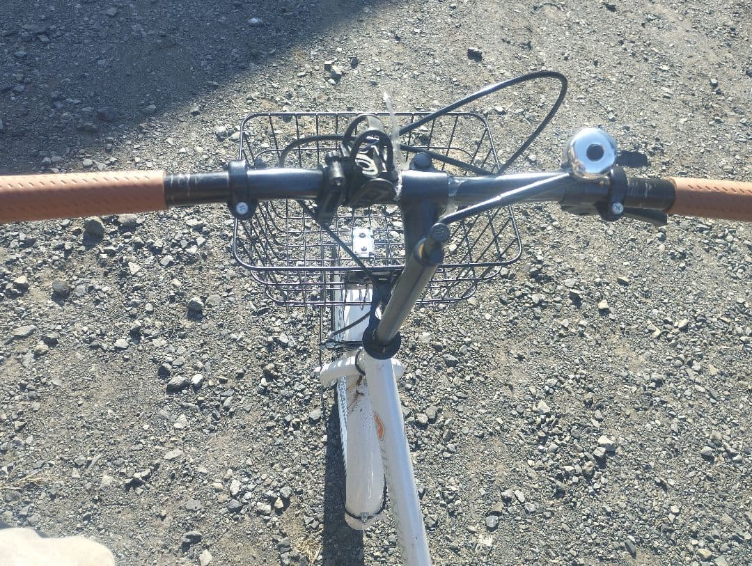 折りたたみ自転車 ホワイト オレンジサドル
