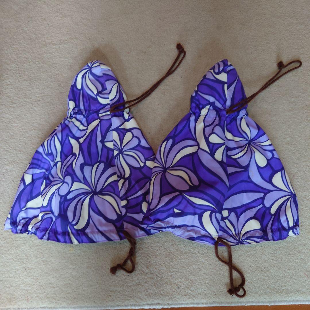 ウリウリ フラダンス 一体型 2個セット 巾着付 青色と白