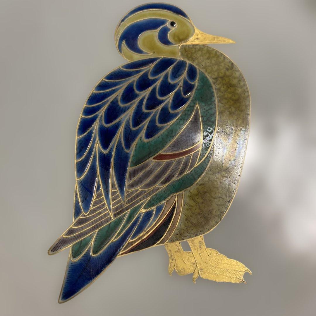 金彩鳥紋　平鉢　九谷　北山雲平氏作　37㎝　共箱入