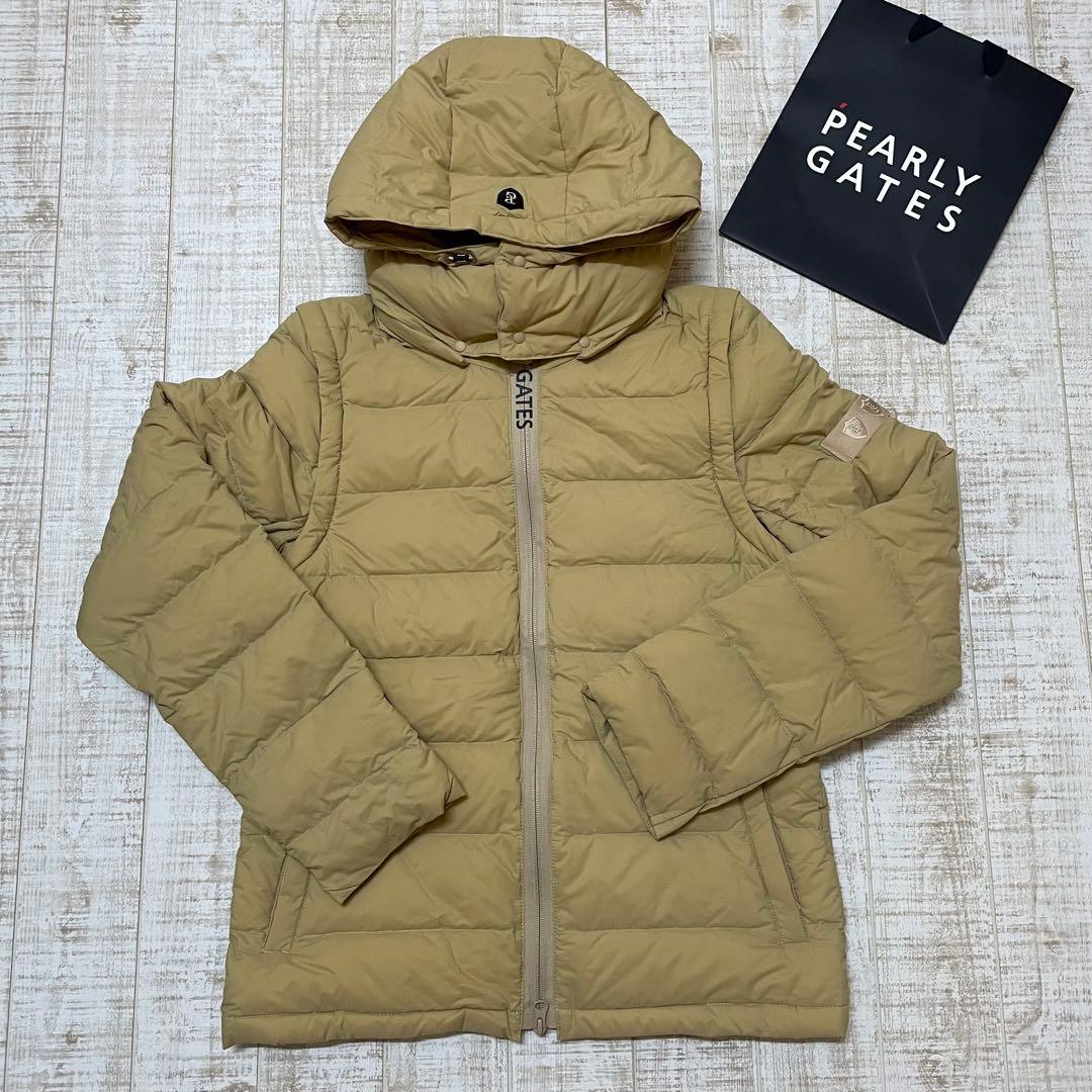 新品 パーリーゲイツ ダウンジャケット 高級 ベージュ Mサイズ（4）