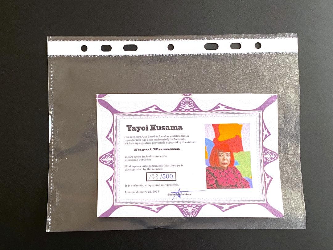 【美品】草間彌生☆かぼちゃ☆リトグラフ☆証明書付