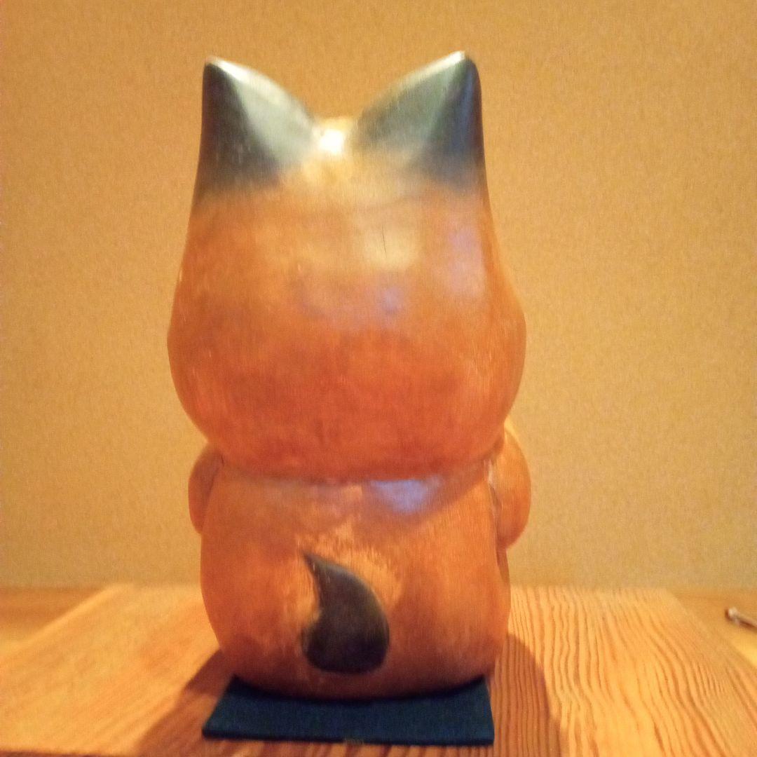 【アンティーク】猫の魚釣り 木彫 ビンテージ