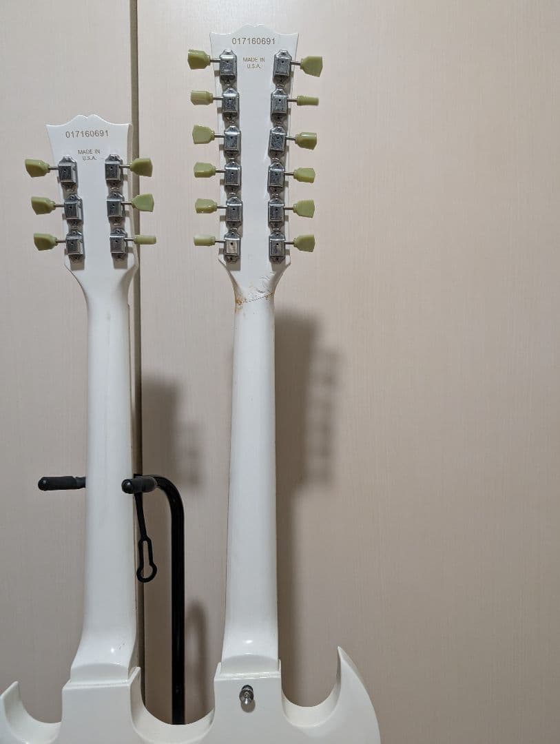 Non Gibson ダブルネックギター ホワイト