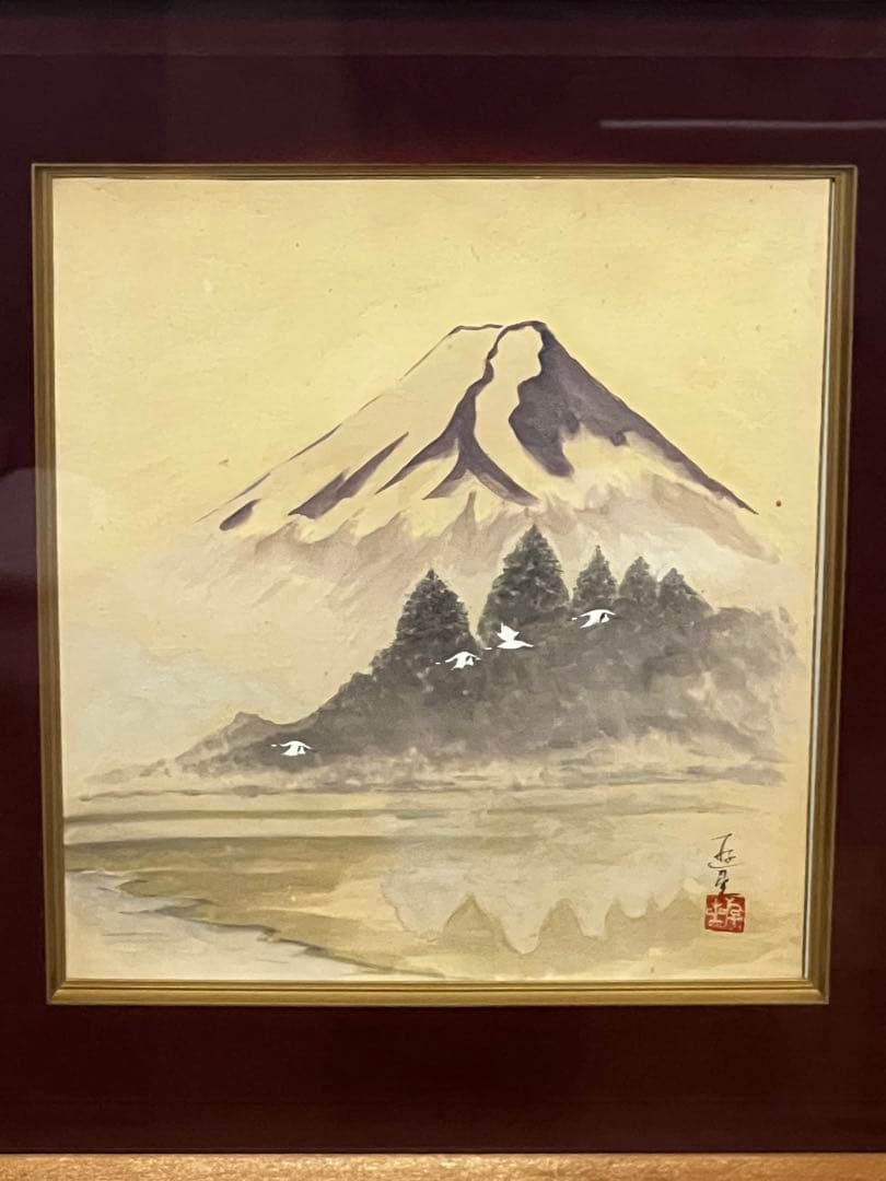 富士山の水彩画
