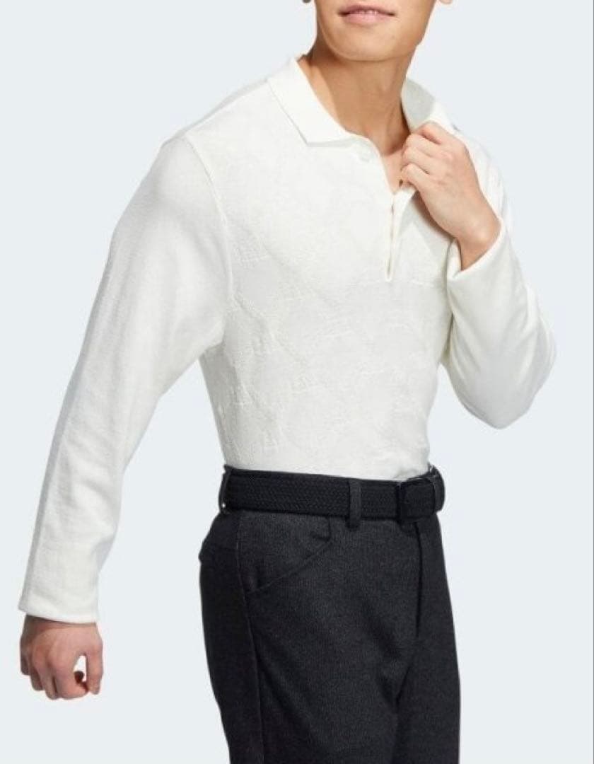 送料無料 新品 adidas GOLF アーガイル柄セーター ポロ XL WT