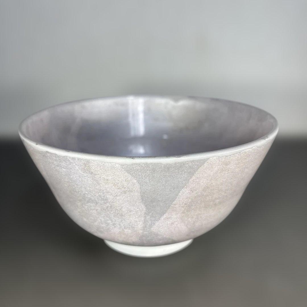 【人間国宝】 中田一於 作 淡桜 釉裏銀彩 茶碗 茶道具 美術品