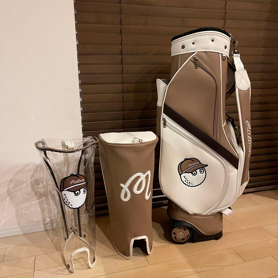 25新作 MALBON マルボンゴルフ キャスター付き キャディバッグ ブラウン