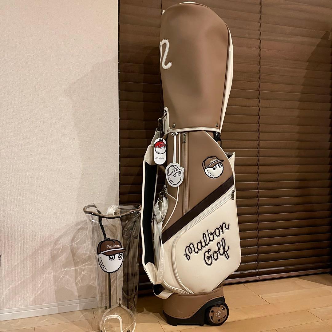 25新作 MALBON マルボンゴルフ キャスター付き キャディバッグ ブラウン