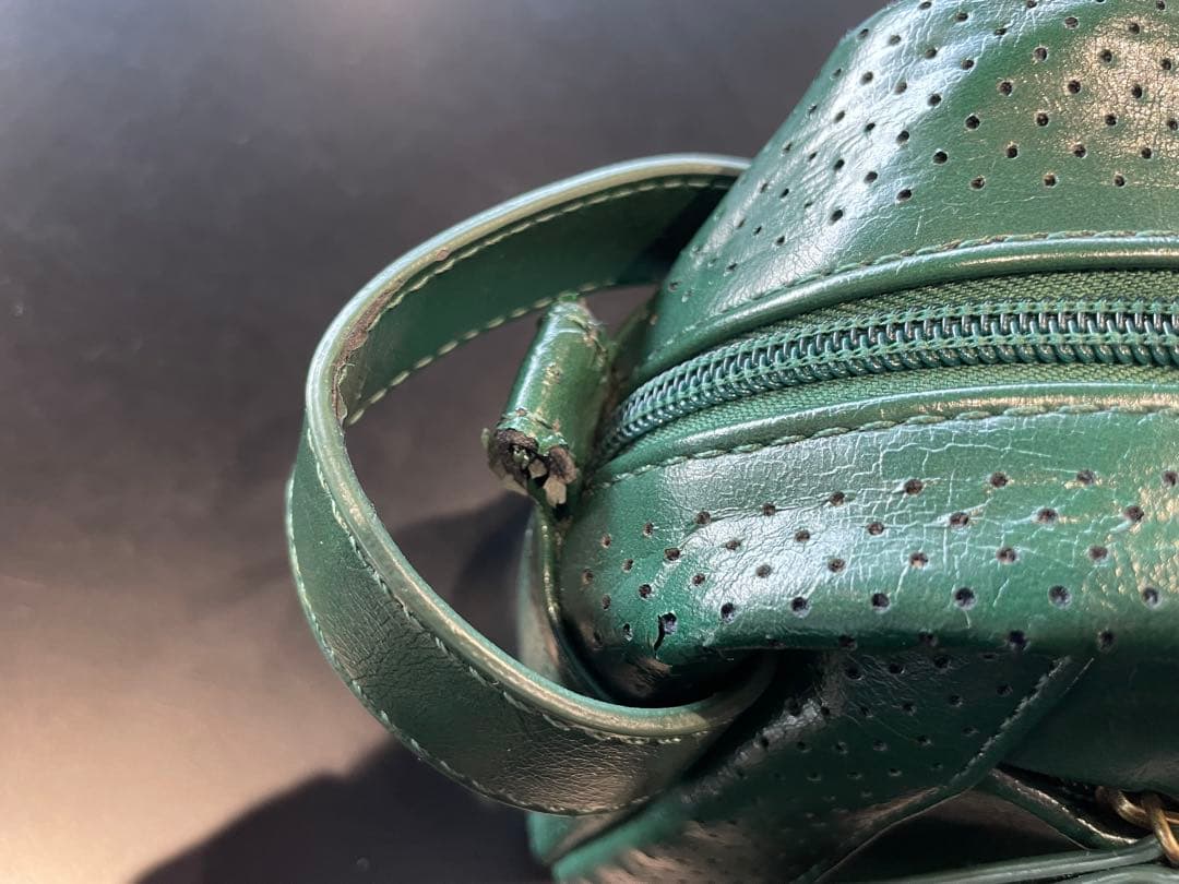 Callaway グリーン レザー ポーチ