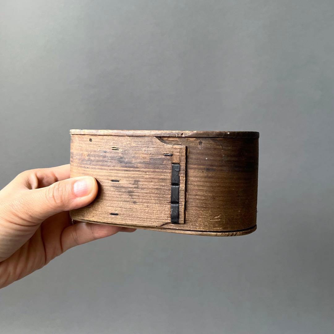 骨董 曲げわっぱ 蔵出し品 大小2点セット 丸二印