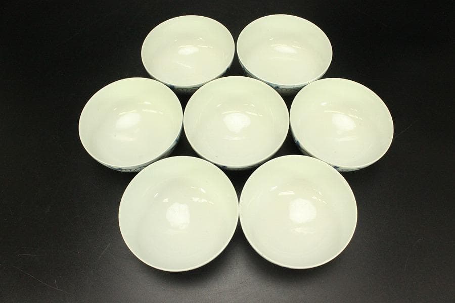 天皇家 皇室 御下賜品 平戸 十六菊御紋 碗 七客 京都旧家蔵品(A871)