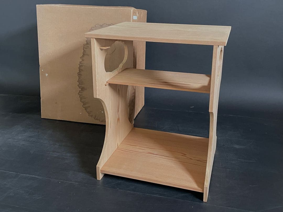 【美品】「母」裏千家 玄々斎好 杉棚 玄々棚 紙箱 茶道具 （121F①）