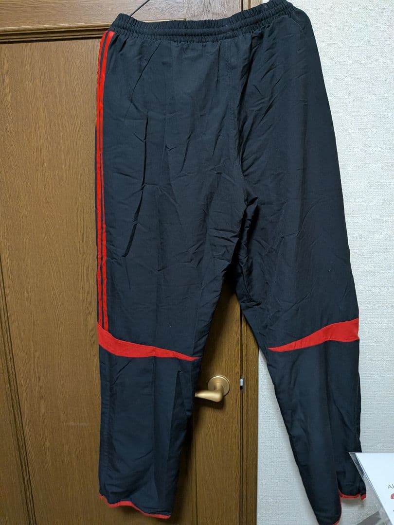 adidas レッド ブラック ジャージ上下セット