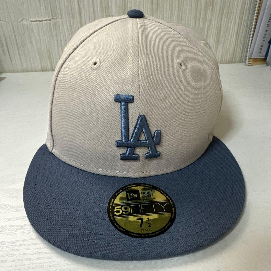New Era 59FIFTY キャップ 7 1/2 ベージュ/ネイビー