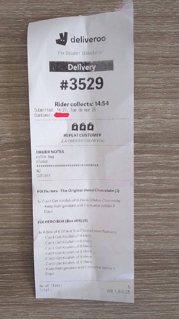 【現地購入本物】ドバイチョコレート Fix Chocolate（3枚）