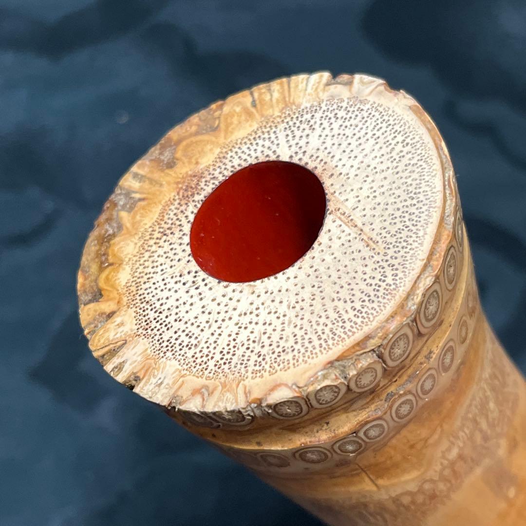 尺八 琴古流 在銘 中継ぎ緩み無し 一尺九寸管 籐巻き 銀三線 未使用品