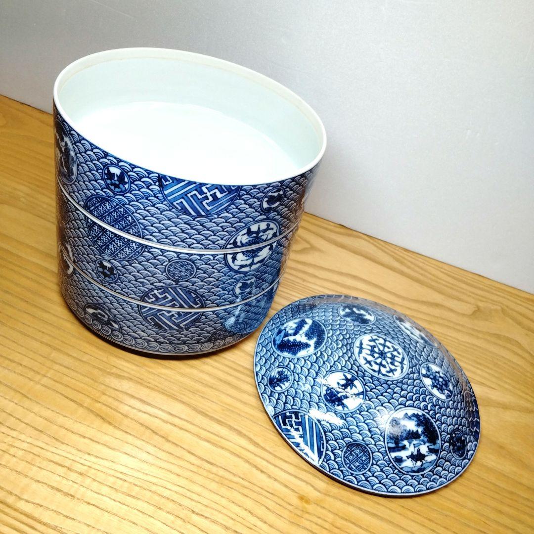 ☆ 平安壹楽 清水焼 染付段重